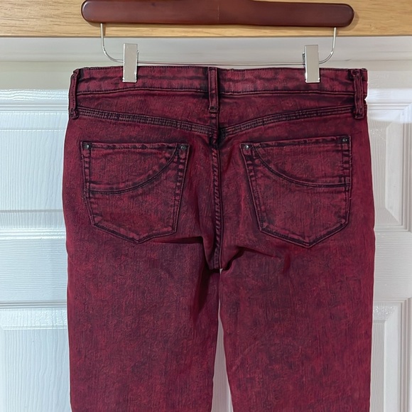 Corpus Red Acid Wash Super Skinny Jeans 29 Made in USA NWT Ron Herman Denim - Picture 5 of 13